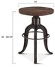 Home Trends & Design Industrial Teak Natural Patina Adjustable Stool-3
