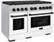 ZLINE Autograph Edition Paramount 48" Satin Stainless Steel Pro Style Dual Fuel Range with White Matte Door and Matte Black Accents-2