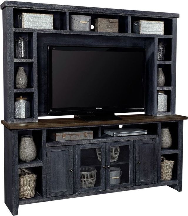 aspenhome® Eastport Drifted Black 84" Console and Hutch-0