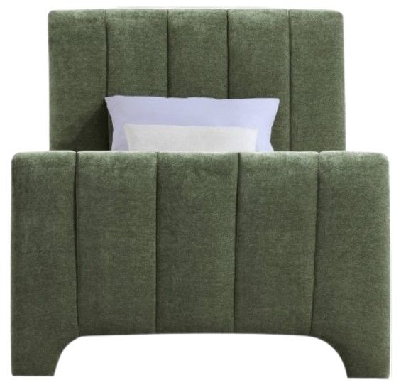 Meridian Furniture Camila Green Twin Upholstered Panel Bed-1