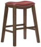 Mazin Furniture Red 29" Upholstered Pub Height Stool-0