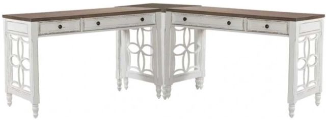 Liberty Furniture Magnolia Manor Antique White/Weathered Bark Alternate L-Shaped Desk-0