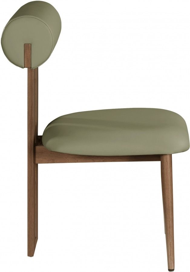 Meridian Furniture Dario 2-Piece Olive/Walnut Faux Leather Dining Chair Set-3
