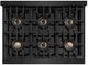 ZLINE 36" 5.2 cu. ft. Gas Range with 6 Burner DuoPro™ Cooktop and Convection Gas Oven in Black Stainless Steel -3