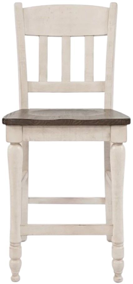 Jofran Inc. Madison County Brown/Vintage White Slatback Counter Stool-2