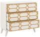 Olliix by Madison Park White Maria Gold Lattice Accent Chest-2