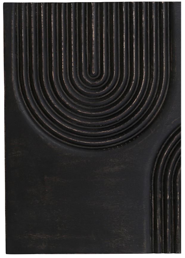 Moe's Home Collection Passages Washed Black Carved Wood Wall Art-4