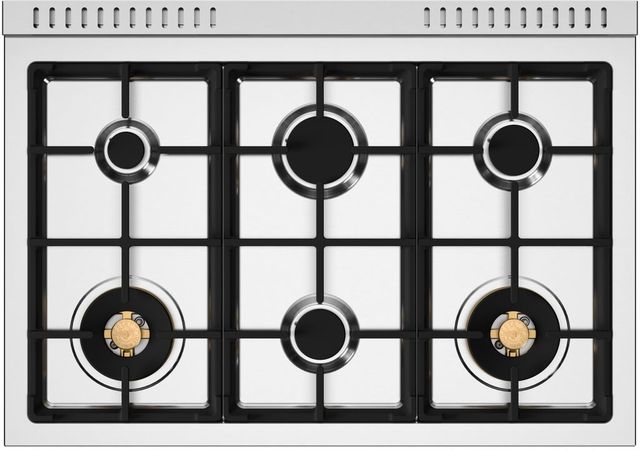Bertazzoni Heritage Series 36" Fingerprint Resistant Nero Matt Pro Style Dual Fuel Range with Gold Accents-2