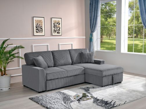 Milton Greens Stars 2-Piece Dark Gray Right Hand Facing Sectional with Pull-Out Bed-1