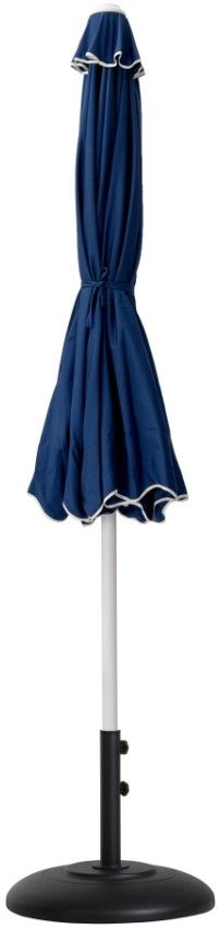 Meridian Furniture Amalfi Navy/White/Black Aluminum Outdoor Patio Umbrella and Round Base-1