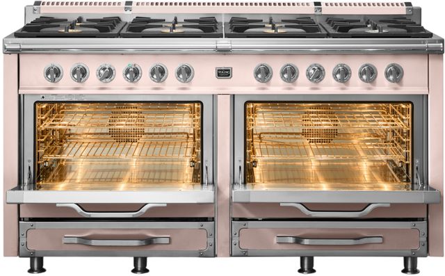 Viking® Tuscany 66" Blush Pro Style Dual Fuel Range with 2 Induction-1