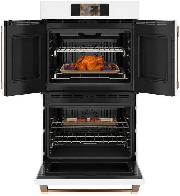 Café™ Professional Series 30” Matte White Smart Double Electric Wall Oven with French Doors-2