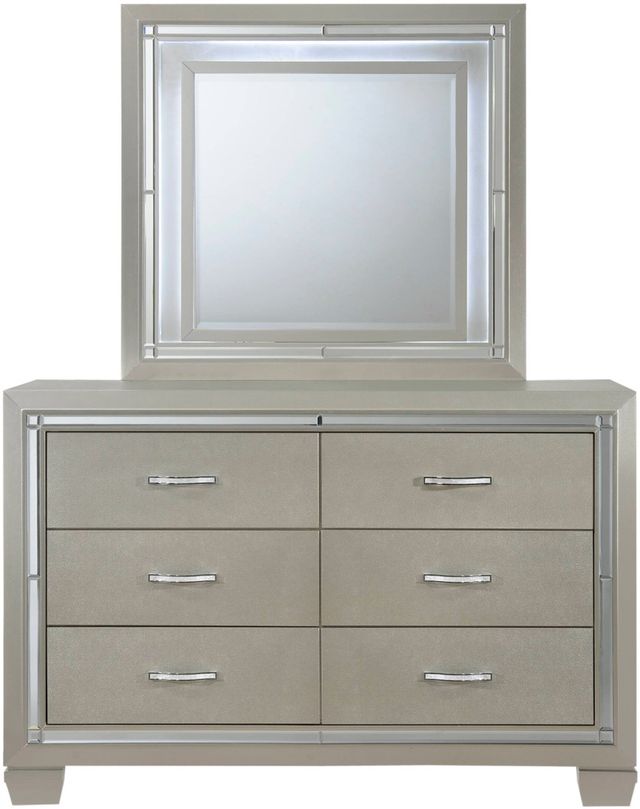 Elements International Platinum Champagne Youth Dresser and Mirror-1
