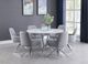 Coaster® Abby White Glass Round Dining Table with Lazy Susan and Chrome Base-2