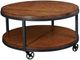 Hammary® Baja Vintage Umber Round Cocktail Table with Black Frame-0