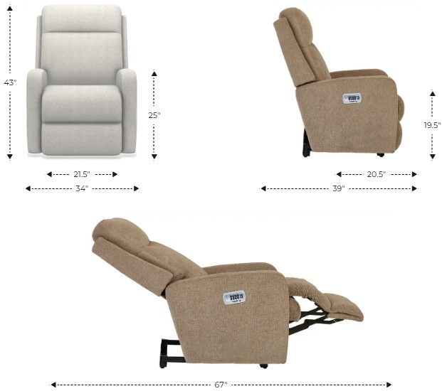 La-Z-Boy® Finley Stone Leather Power Wall Recliner with Headrest and Lumbar-2