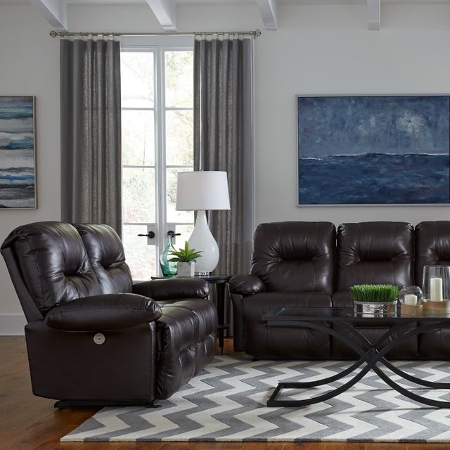 Best® Home Furnishings Customizable Zaynah Leather Manual Reclining Space Saver® Loveseat-1