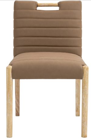Meridian Furniture Aimee Brown Vegan Leather Dining Side Chair-1