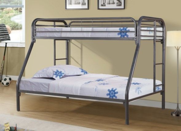 American Wholesale Furniture Grey Twin/Full Bunkbed -1