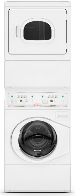 Speed Queen® Commercial 3.42 Cu. Ft. Washer, 7.0 Cu. Ft. Dryer White Stack Laundry