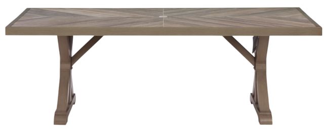Signature Design by Ashley® Revare Beach Beige Aluminum/Porcelain Outdoor Dining Table-2