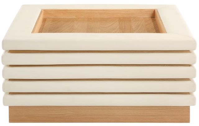 Meridian Furniture Rory Cream/Natural Square Coffee Table-1