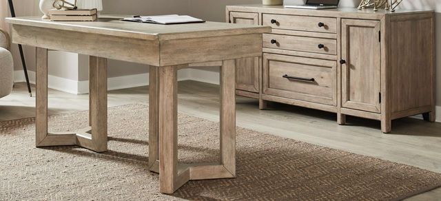 Liberty Furniture Proximity Place 2-Piece Barley Buff Desk and Credenza Set-0