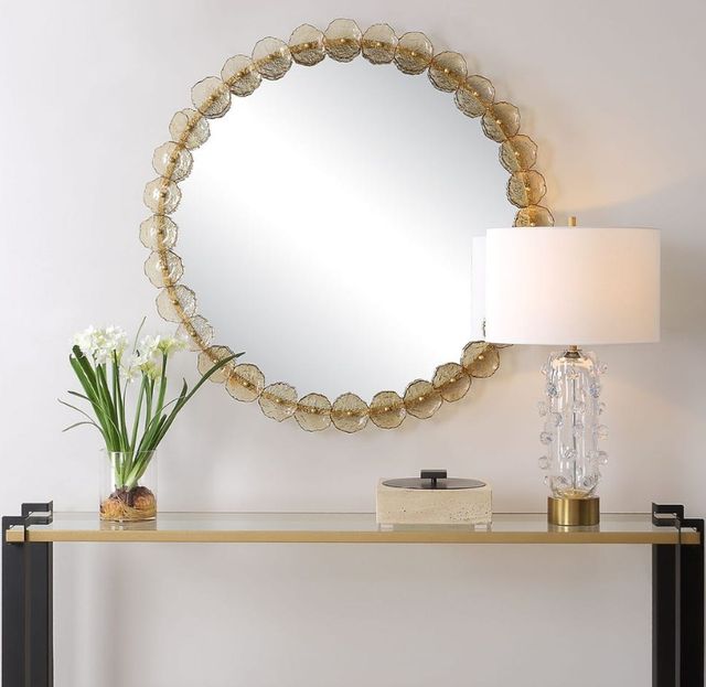 Uttermost® Nolina Amber/Antique Gold Round Mirror-1