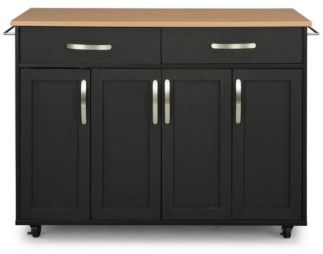 homestyles® Storage Plus Black Kitchen Cart-0