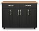 homestyles® Storage Plus Black Kitchen Cart-0