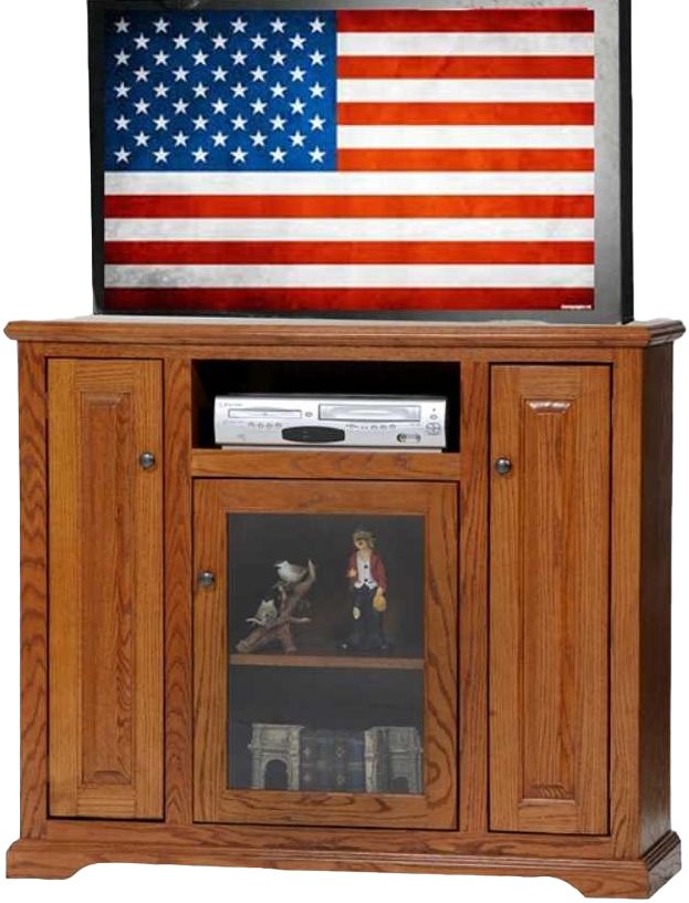 American Heartland Manufacturing Oak 50" Tall Corner TV Stand-1