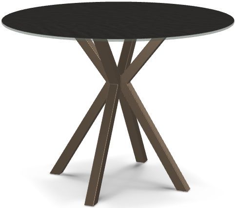 Amisco Customizable Asterisk Glass Top Round Counter-Height Table with Starburst Stand-0