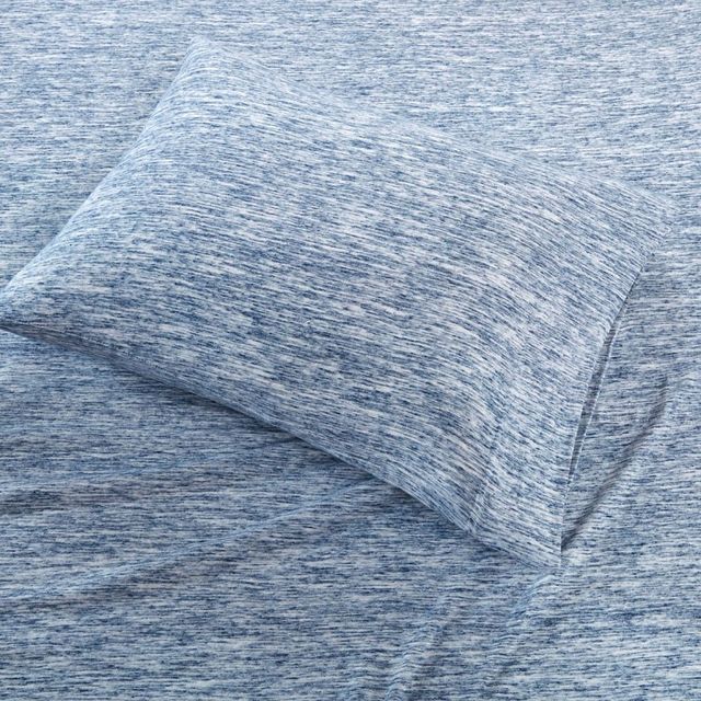 Olliix by Urban Habitat Blue Full Space Dyed Cotton Jersey Knit Sheet Set-2