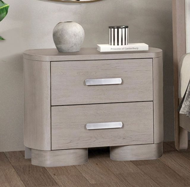 Furniture of America® Pocatello White Oak Nightstand-1