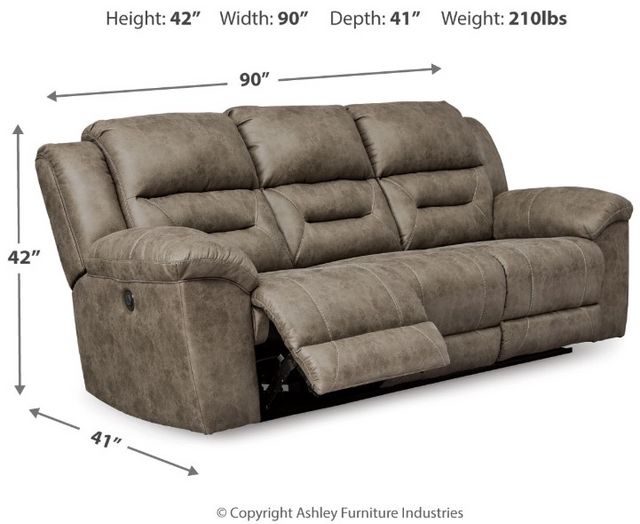 Signature Design by Ashley® Stoneland Fossil Reclining Sofa-2