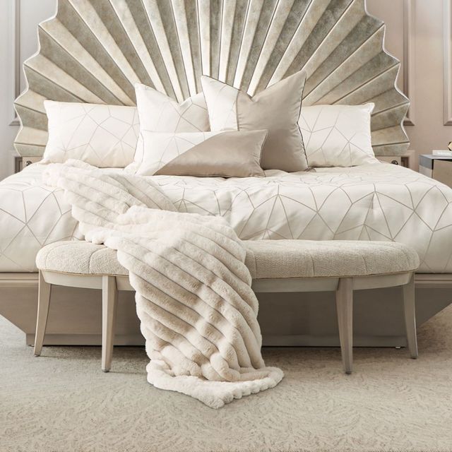 Michael Amini® Fantosini Silver Mist Bed Bench-1