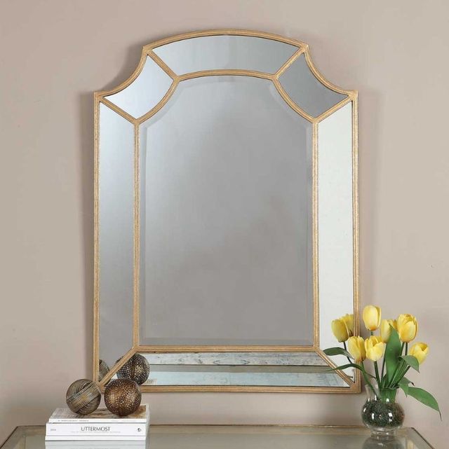 Uttermost® Francoli Antique Gold Leaf Arch Mirror-1