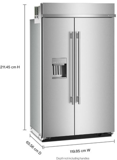 KitchenAid® 48" 29.4 Cu. Ft. PrintShield™ Stainless Steel Built-In Side-by-Side Refrigerator features Exterior Water and Ice Dispenser with Measured Fill-2