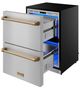Thor Kitchen® Gordon Ramsay 24" 5.4 Cu. Ft. Stainless Steel Under-Counter Outdoor Freestanding Freezer Drawer with Bronze Handle-5