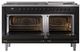 Ilve® Nostalgie II Noblesse 60'' Glossy Black Pro Style Dual Fuel Range with Burnished Trim-2