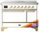 Ilve® Majestic III 48" Custom Pro Style Induction Range with Solid Door and Brass Trim-0