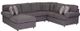 Dynasty Furniture 4-Piece Gray Left-Arm Facing Sectional and Chaise-0