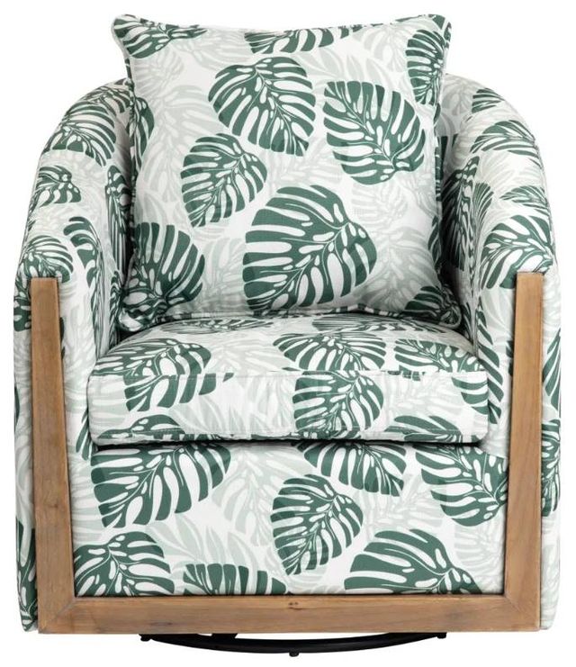 Crestview Collection Palmetto Green/White Accent Chair-2