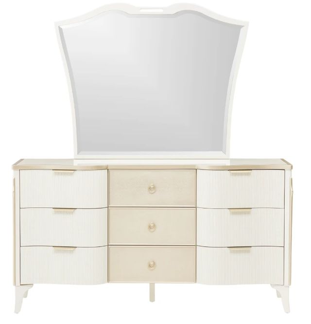 Michael Amini® La Marisia Creamy Pearl Dresser and Mirror-2