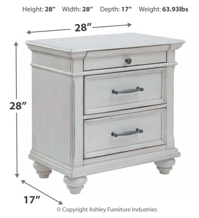 Benchcraft® Kanwyn Whitewash Nightstand-4