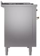 Ilve® Nostalgie II Series 48" Stainless Steel Pro Style Dual Fuel Range-3