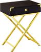 Monarch Specialties Inc. Espresso 24"H Accent Table with Gold Metal Legs-0