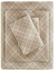 Olliix by True North by Sleep Philosophy Cozy Flannel Tan Plaid California King Cotton Printed Sheet Set-0