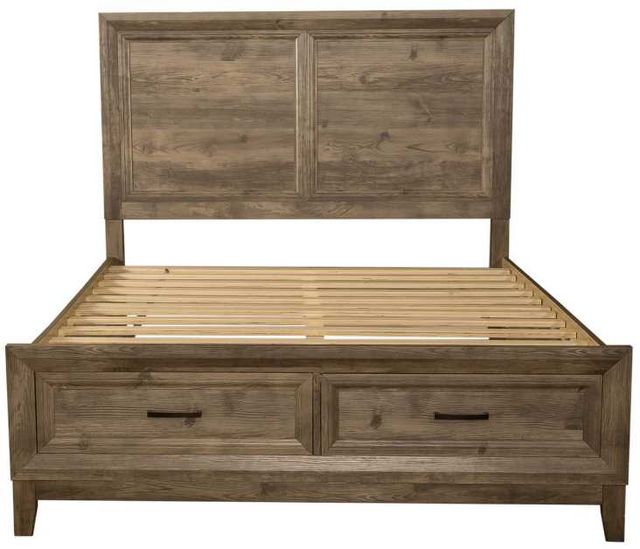 Liberty Furniture Ridgecrest Cobblestone Queen Storage Panel Bed-2