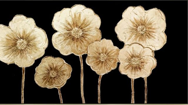 Classy Art Style 5 Hand Painted Textured Canvas with Foil Wall Art-1